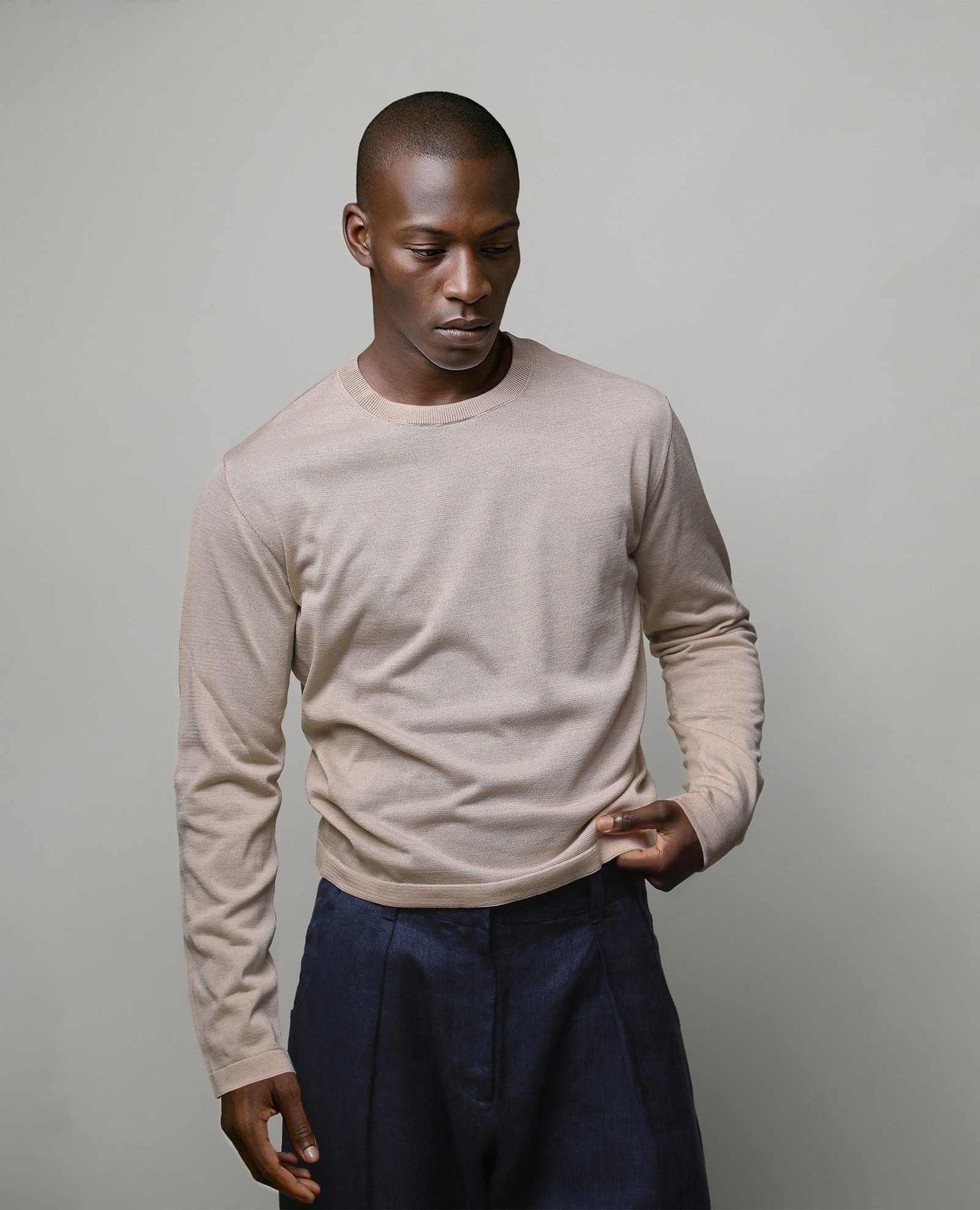 THE KNITTED LONG SLEEVE - BEIGE